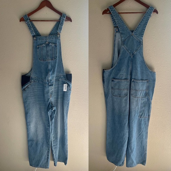 NEW Old Navy Maternity side-panel OG straight Jean overall - Picture 2 of 9